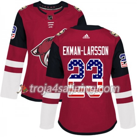 Arizona Coyotes tröja Oliver Ekman-Larsson 23 Röd USA Flag Fashion 2017-2018 Adidas Authentic - Dame NHL Tröjor